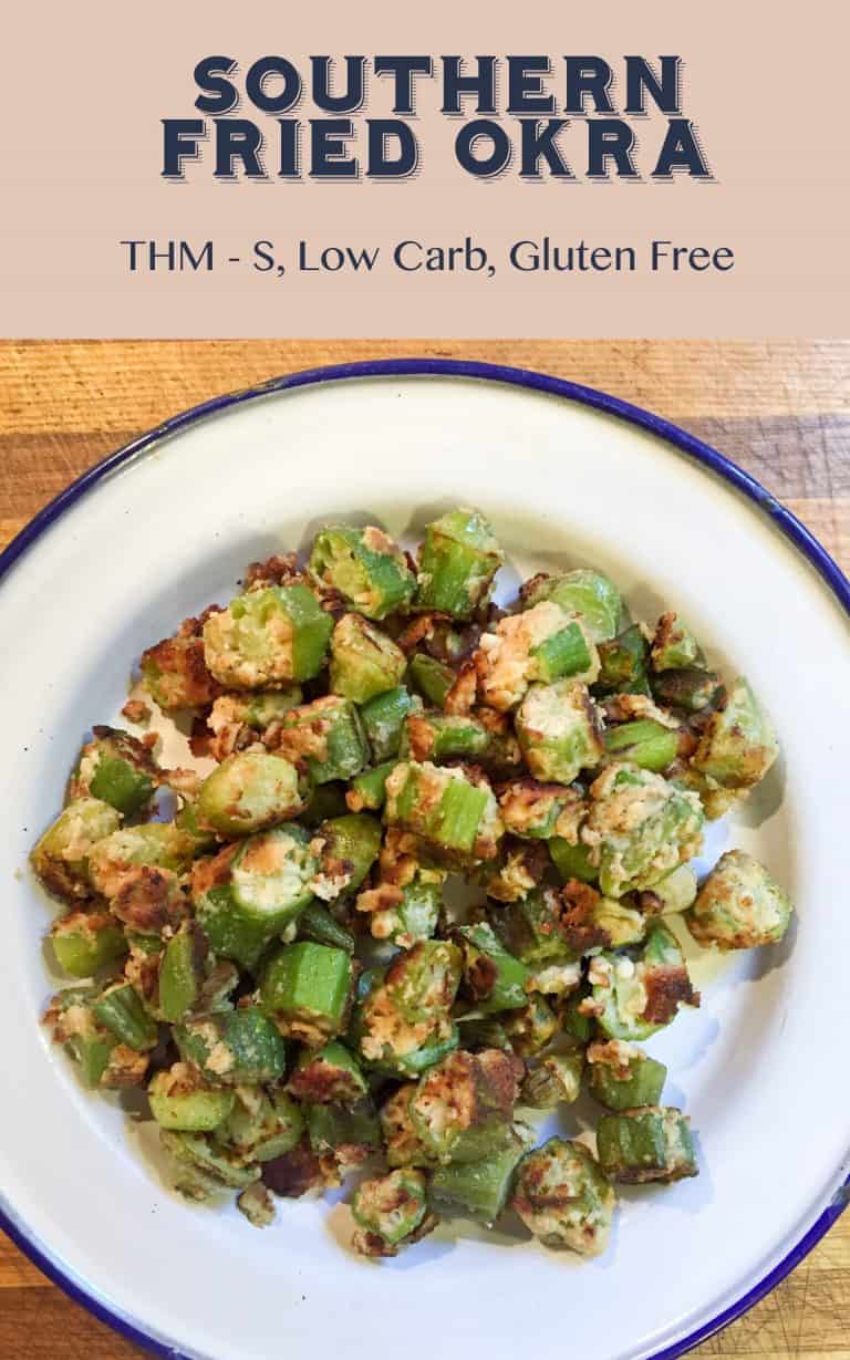 Southern Fried Okra {THM-S, Low Carb, Gluten Free}