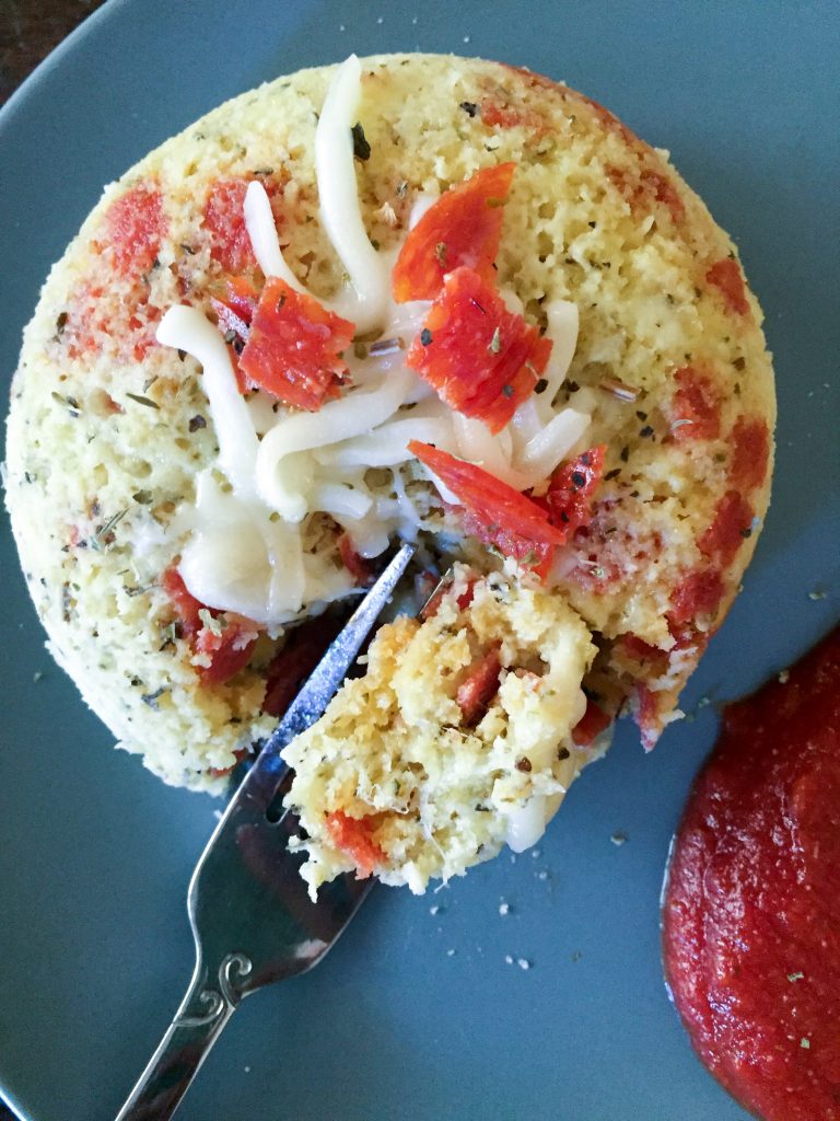 Low Carb Pizza Muffin in a Mug {THM-S, Low Carb}