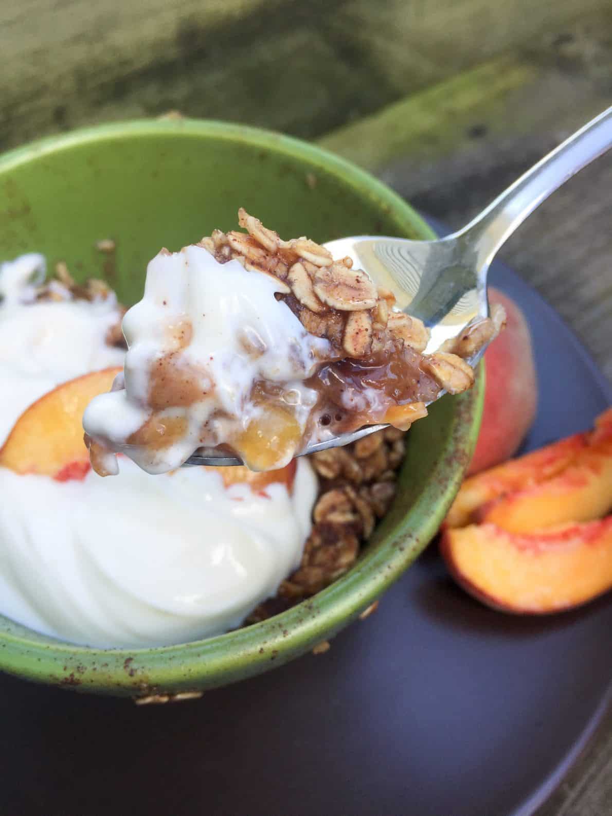 Healthy Peach Crisp {THME, Low Fat, Sugar Free} My Montana Kitchen