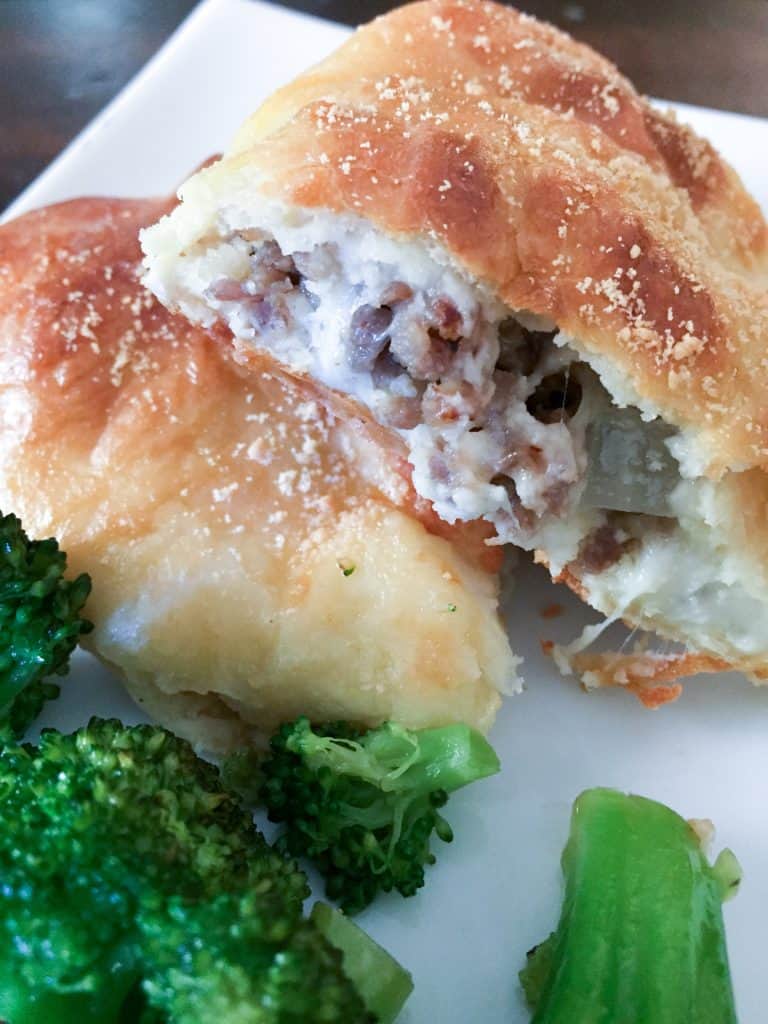 Sausage & Cheese Calzones {THM-S, Low Carb, Keto Friendly}