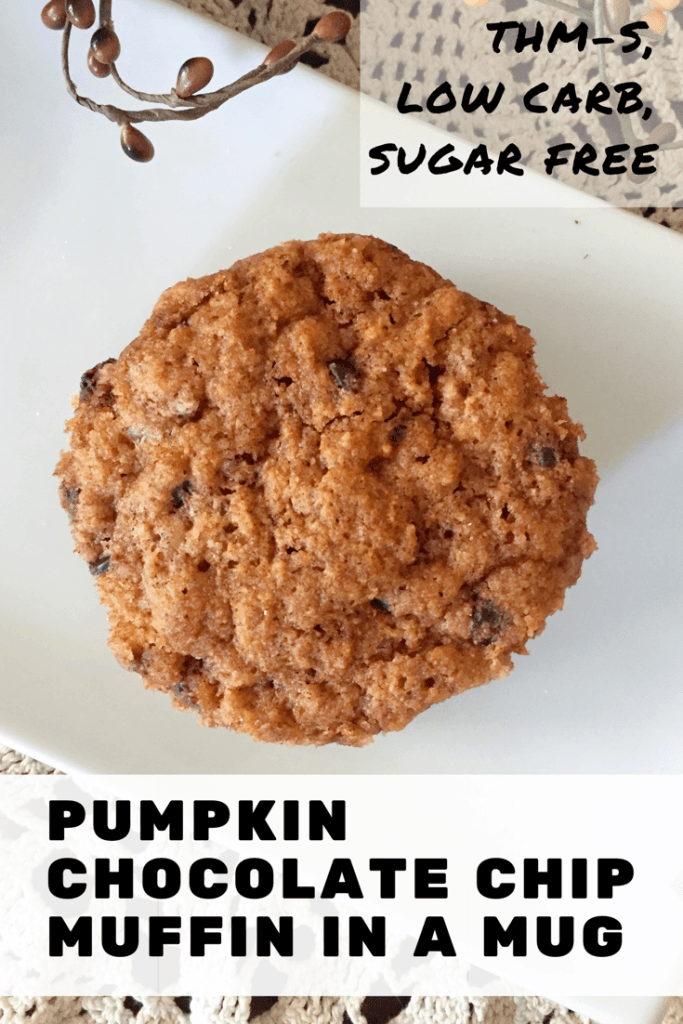 Pumpkin Chocolate Chip Muffin in a Mug Low Carb & Sugar Free
