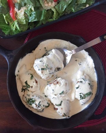 Creamy Basil Chicken Thighs {Low Carb, THM-S}
