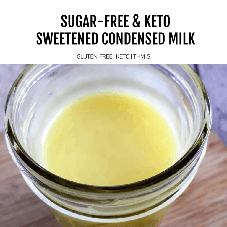 Sugar-Free & keto Sweetened condensed milk in glass mason jar