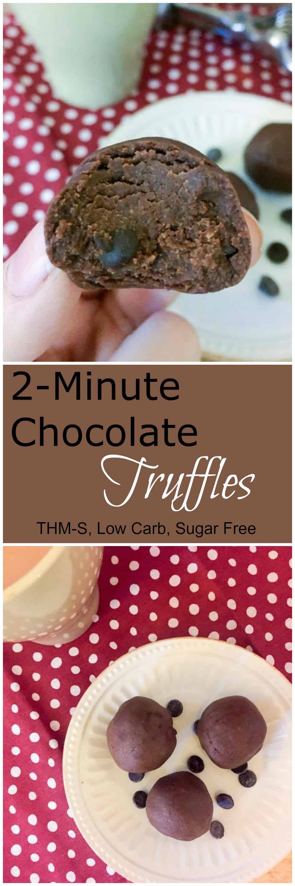 2 Minute Double Chocolate Truffles {Low Carb, Sugar Free, THMS} My