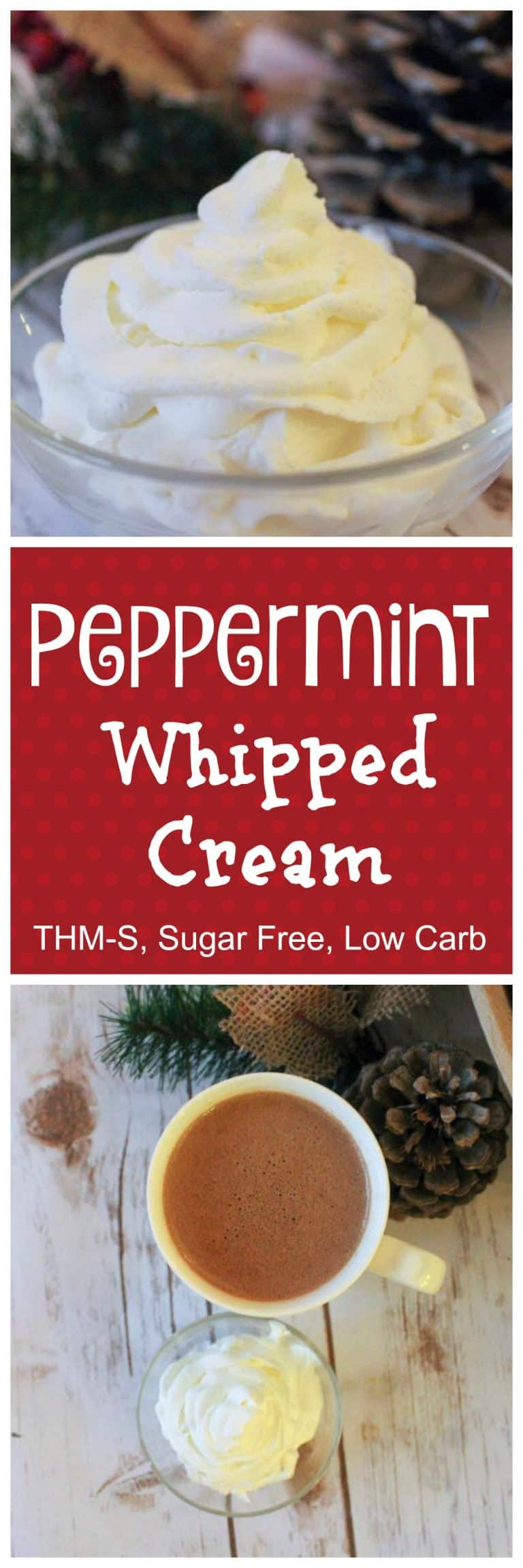 Peppermint Whipped Cream (THM-S, Sugar Free, Low Carb)