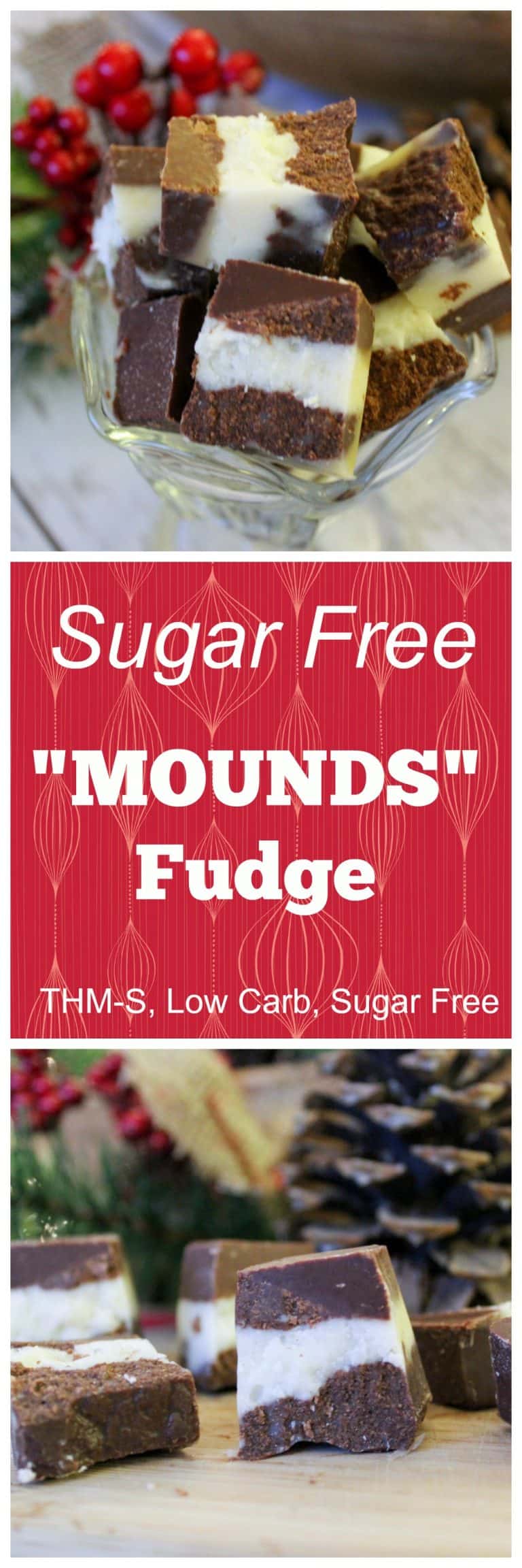 Sugar Free "Mounds" Fudge (THM-S, Low Carb, Sugar Free)