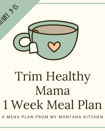 Trim Healthy Mama Friendly Menu Plan