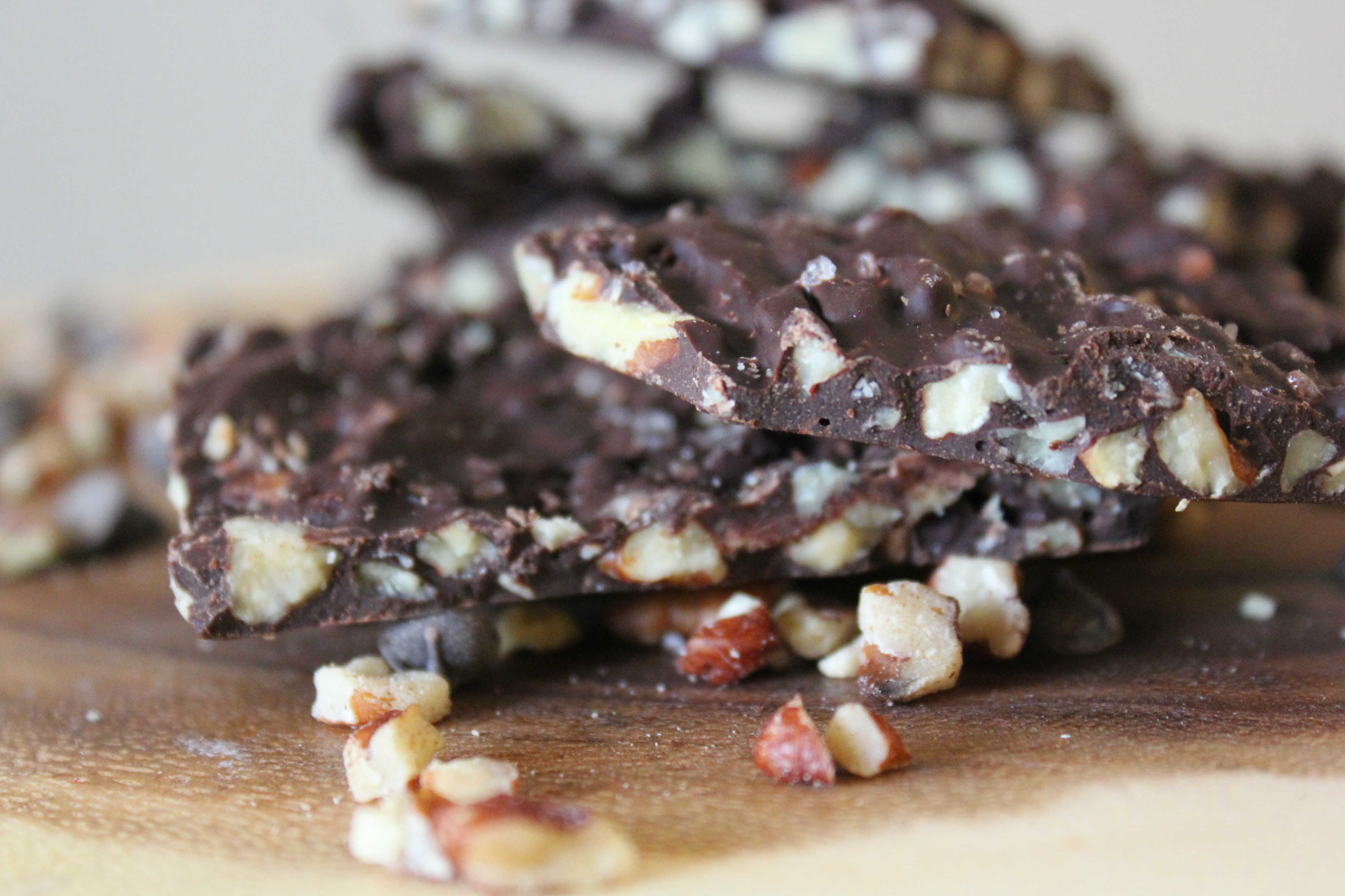 Salted Dark Chocolate Pecan Bark (THM-S, Low Carb, Sugar Free)