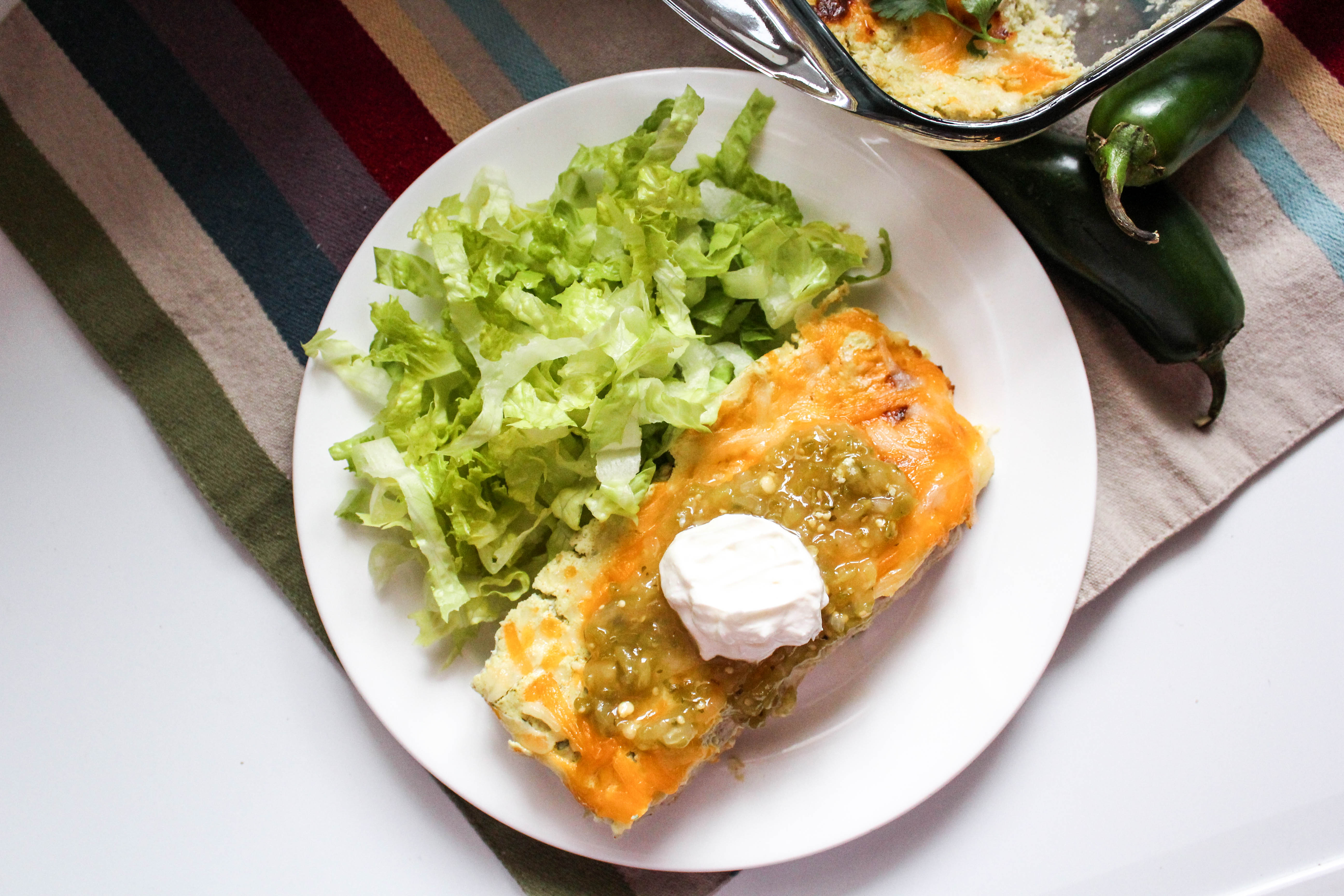 Green Chile Chicken Enchiladas (THM-S, Low Carb)