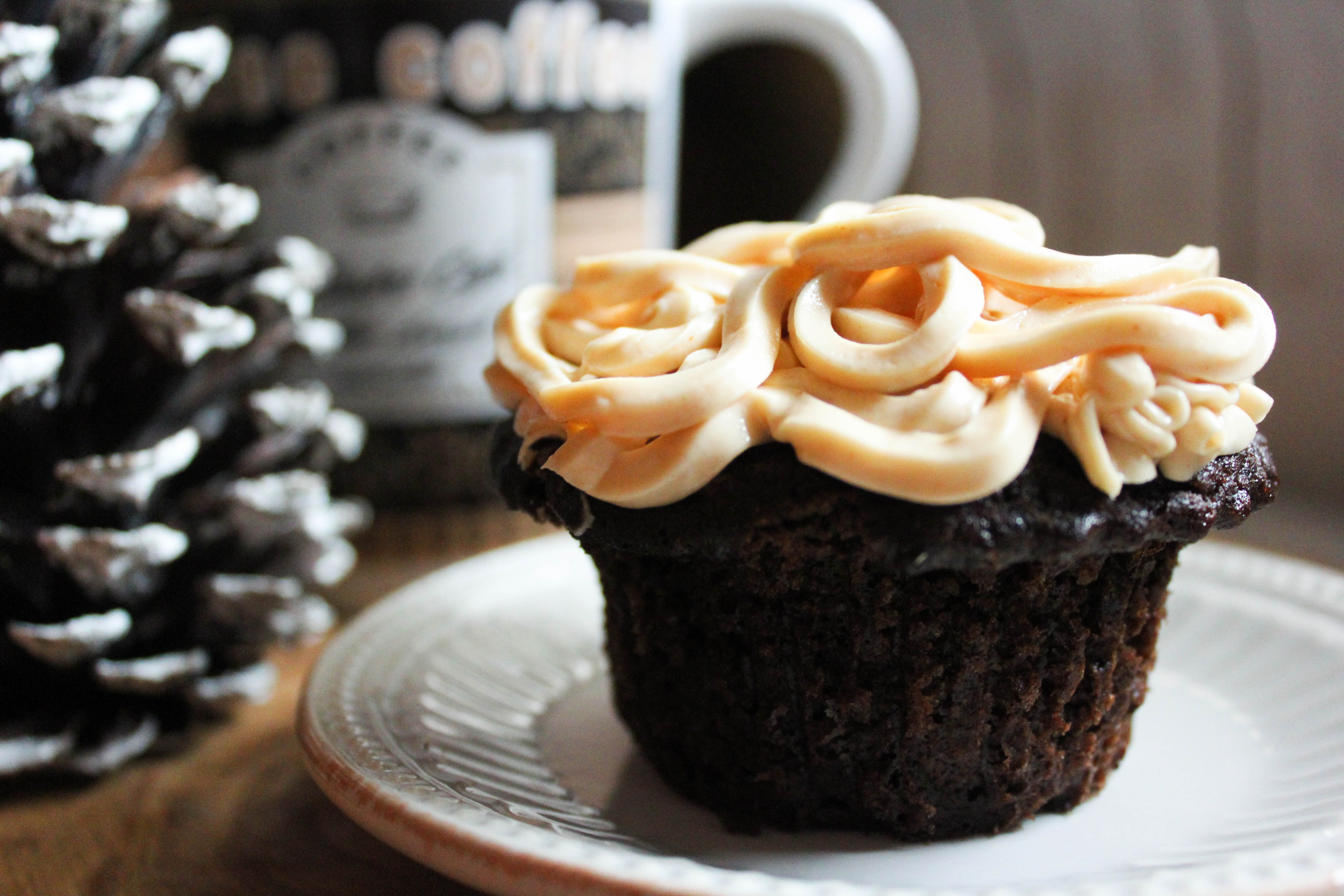 Surprise Cupcakes with Peanut Butter Frosting (THM-S, Low Carb, Sugar Free, Gluten Free)