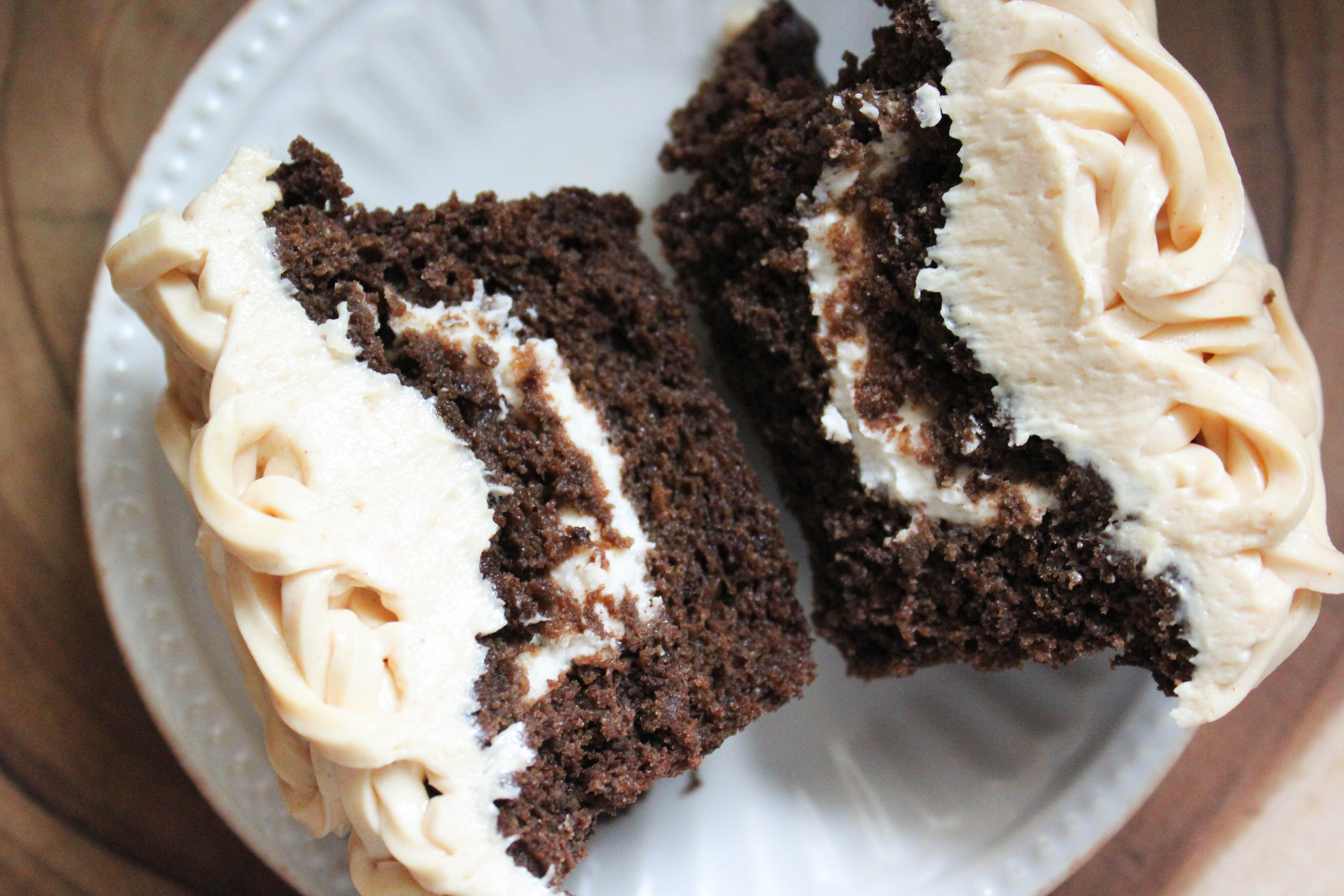 Surprise Cupcakes with Peanut Butter Frosting (THM-S, Low Carb, Sugar Free)