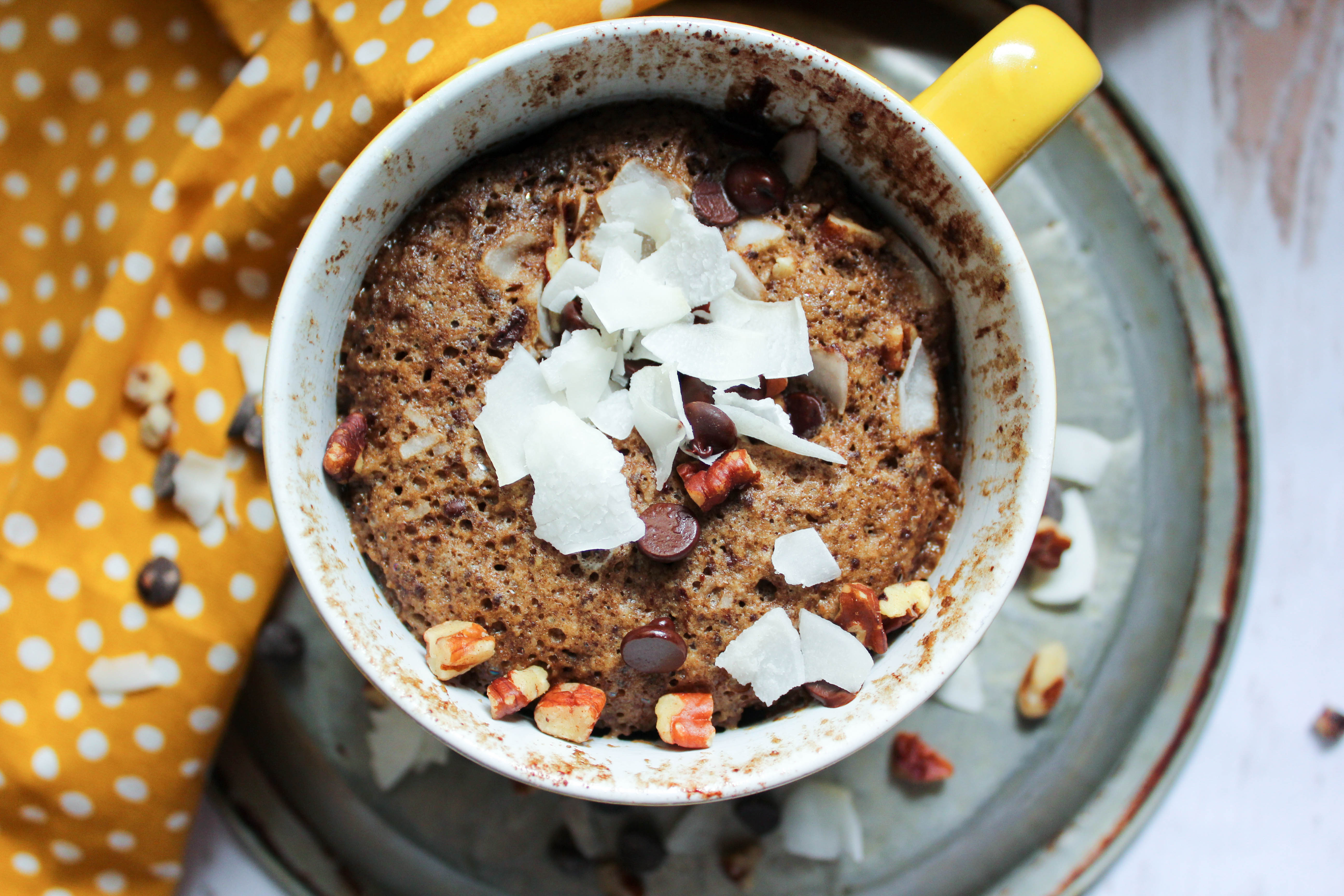 German Chocolate Muffin in a Mug (THM-S, Low Carb, Sugar Free)