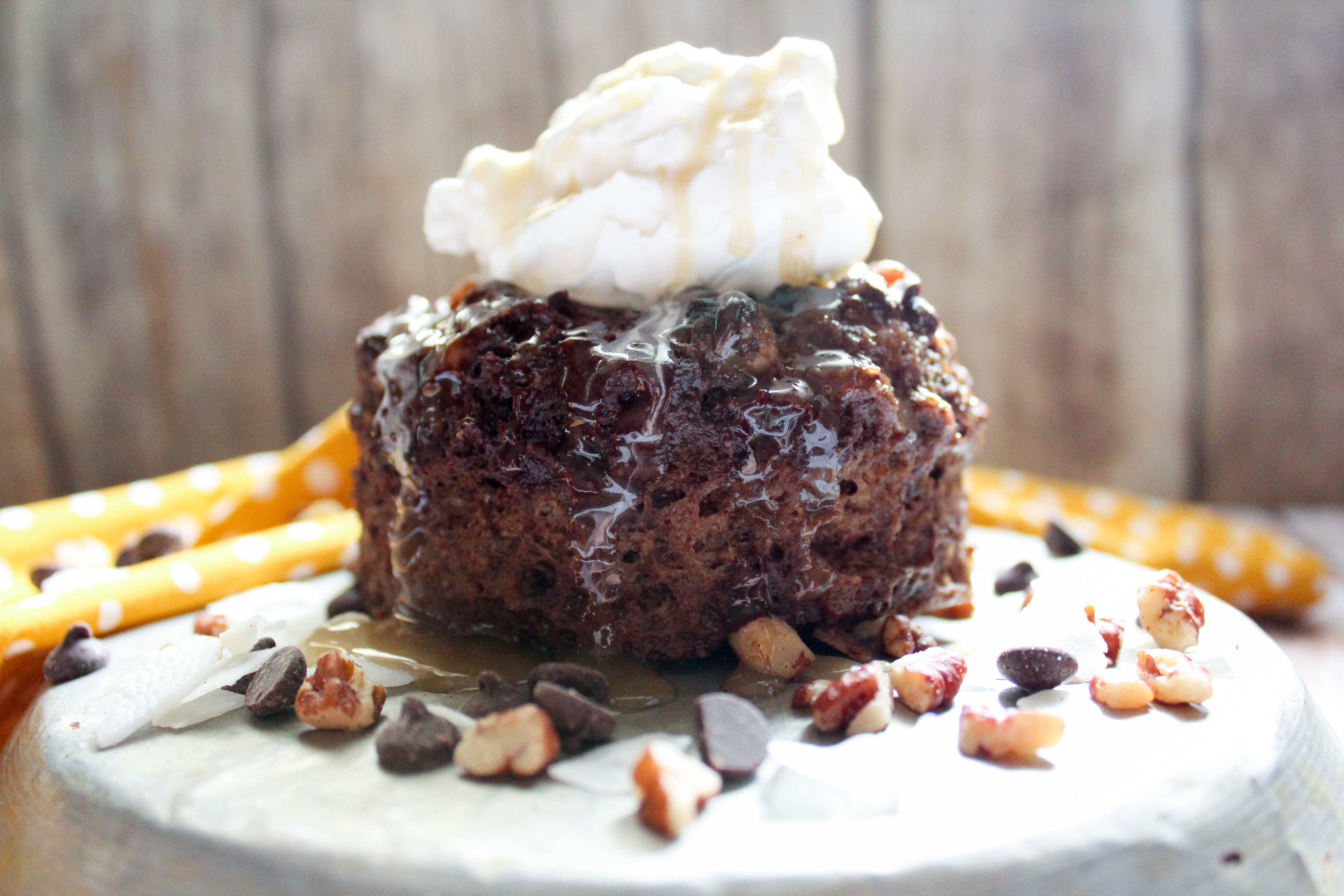 keto german chocolate mug cake