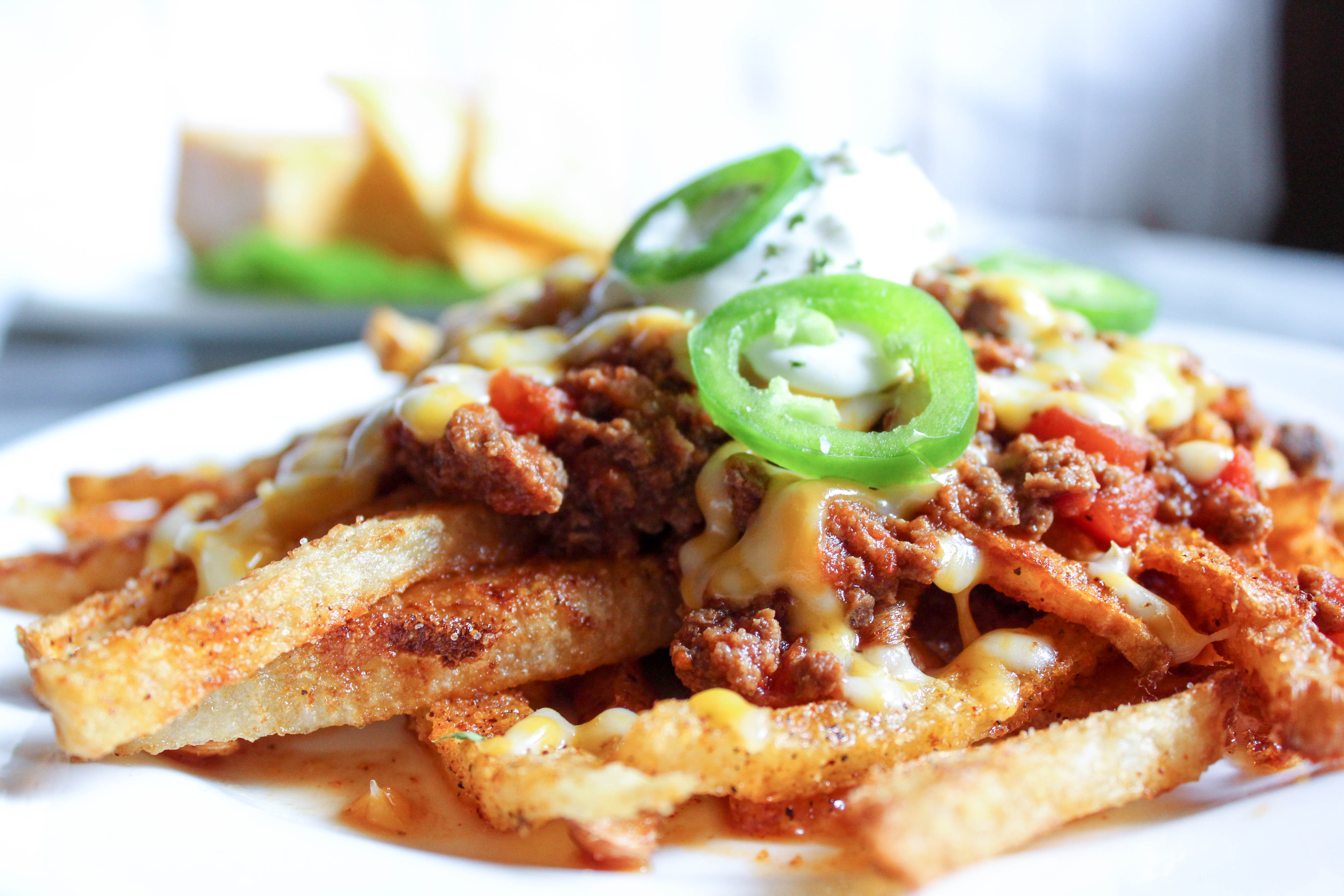 Low Carb Jicama Chili Cheese Fries