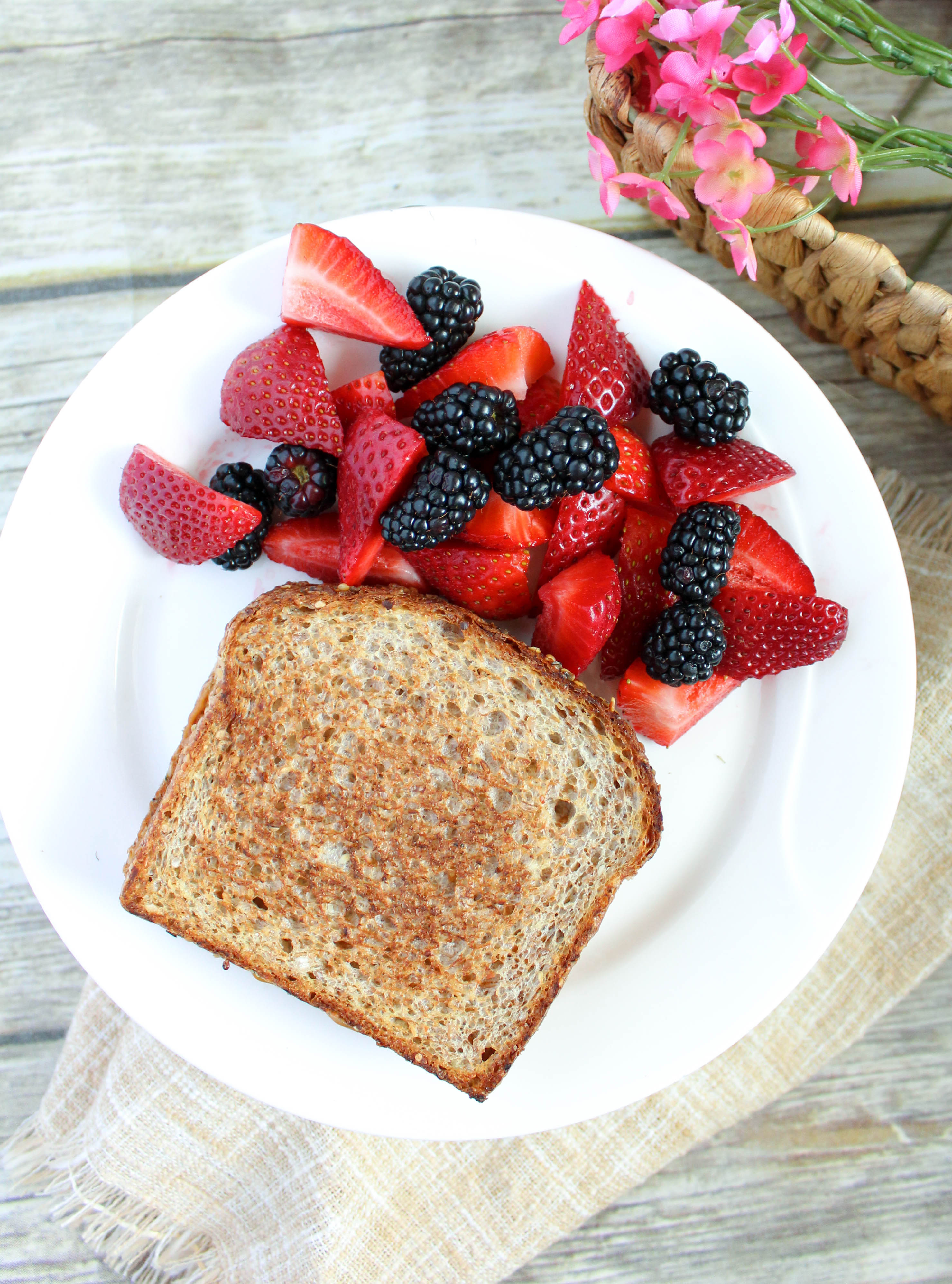 Grilled Sprouted Peanut Butter and Jelly Sandwich (THM-E, Low Fat)