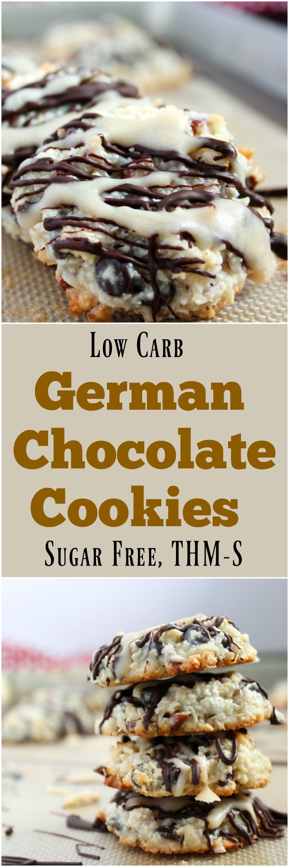 German Chocolate Cookies (Low Carb, Sugar Free, THM-S)