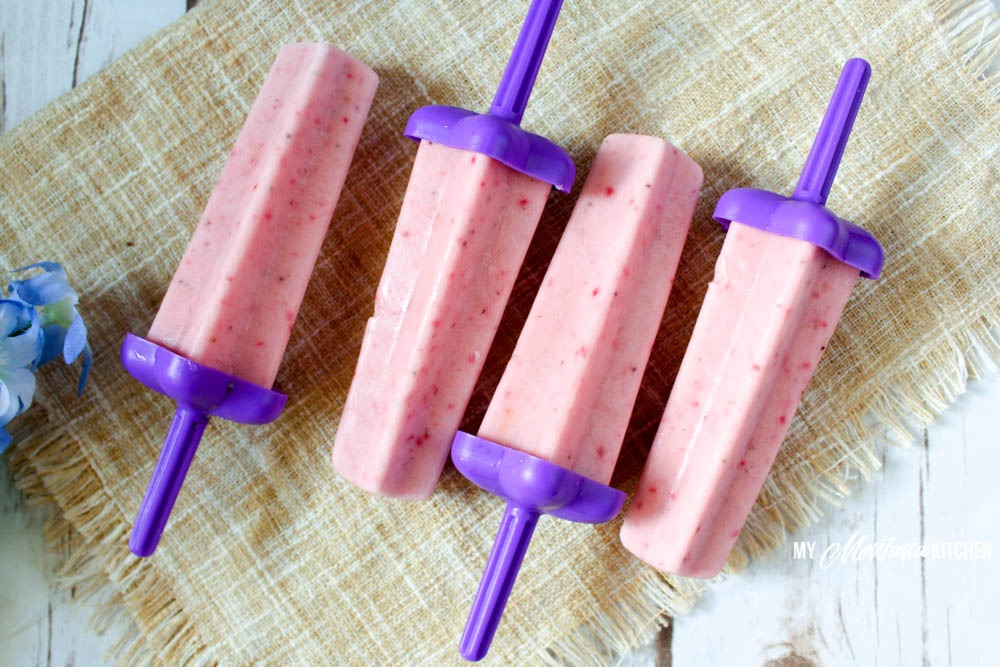 Strawberry Yogurt Protein Pops (THM-FP, Low Carb, Sugar Free)