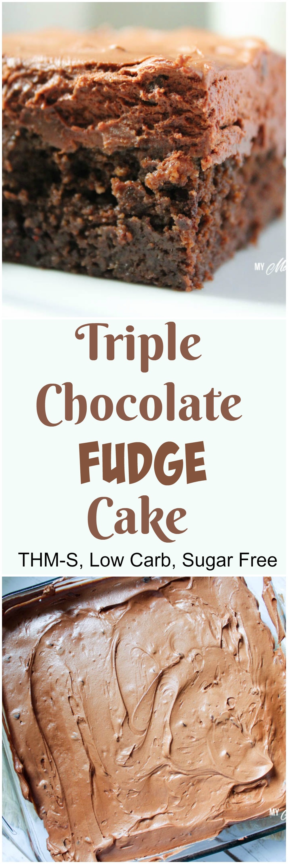 Triple Chocolate Fudge Cake (Low Carb, Sugar Free, THM-S)