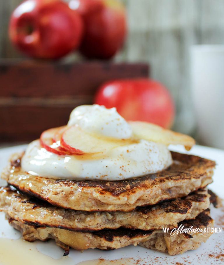 Apple Pie Pancakes (THM-E, Low Fat, Sugar Free)