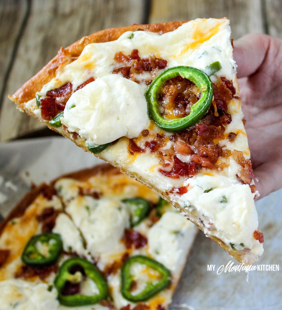 Low Carb Bacon Jalapeno Popper Pizza (THM-S)