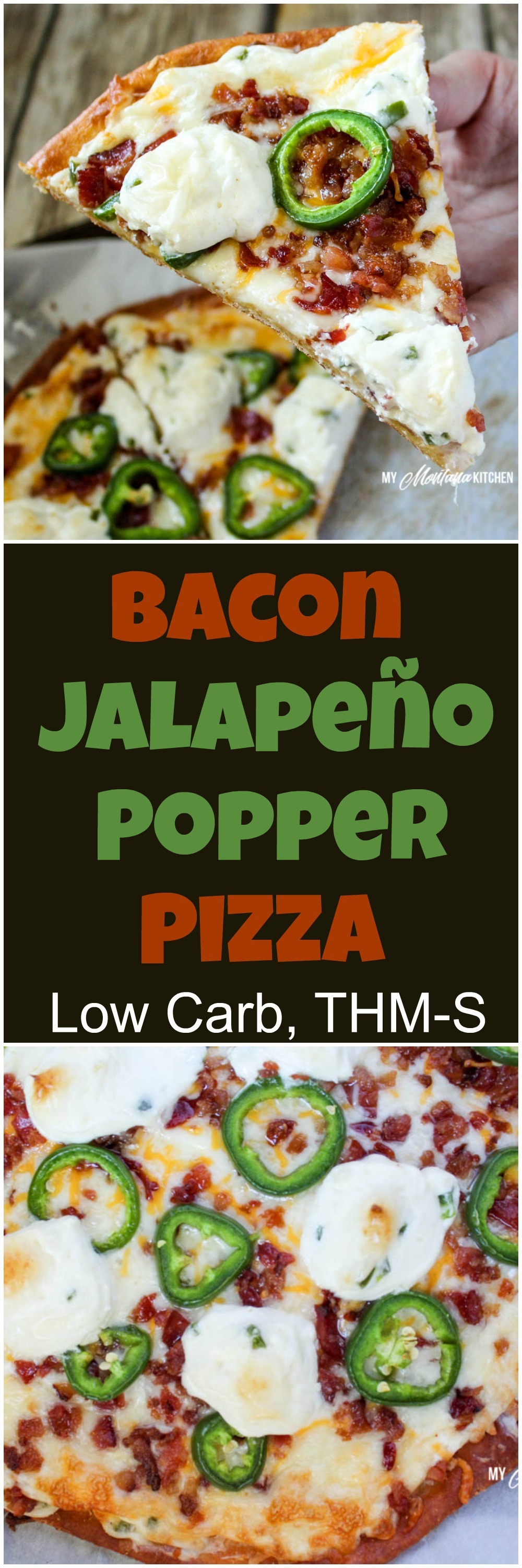 Low Carb Bacon Jalapeno Popper Pizza (THM-S)