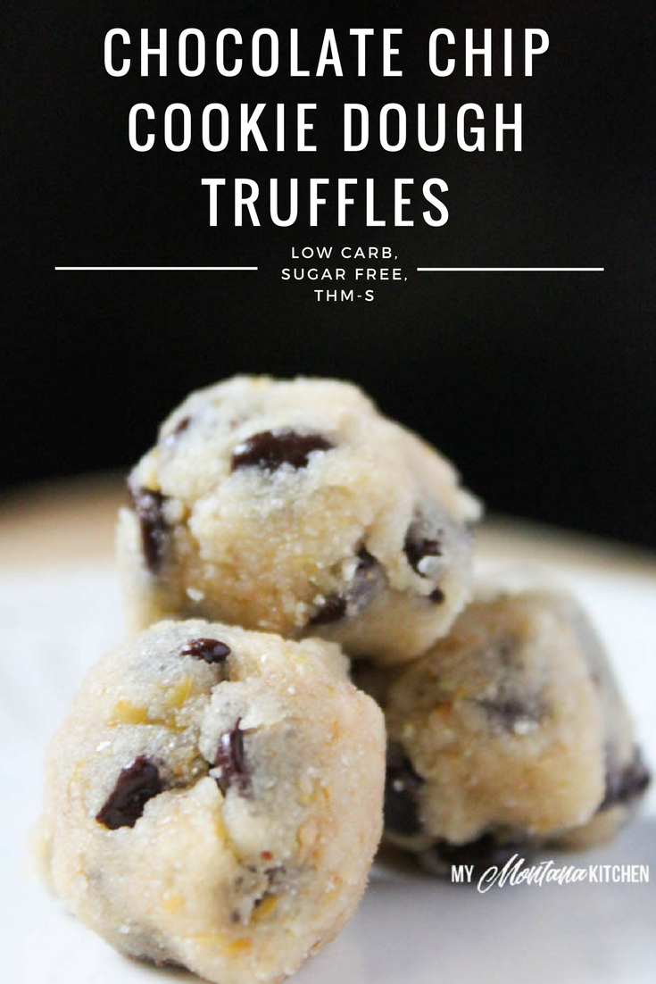 Chocolate Chip Cookie Dough Truffles (Low Carb, Sugar Free, THM-S)