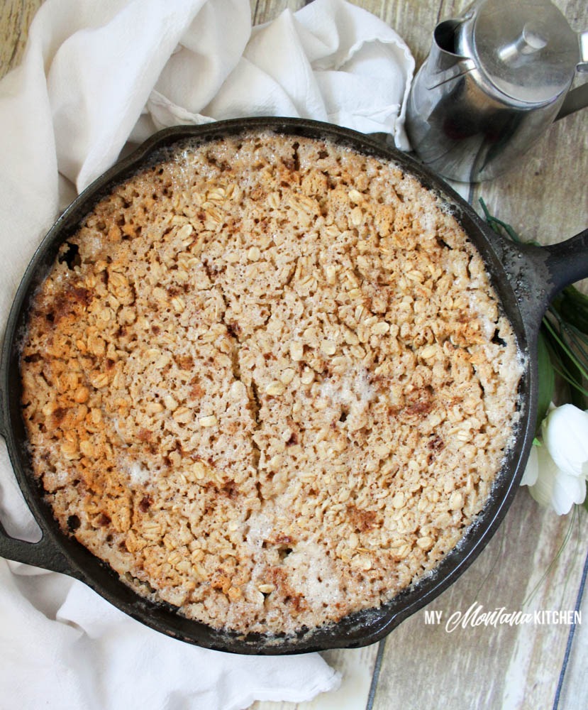 Upside Down Peach Oatmeal Bake (THM-E, Sugar Free)