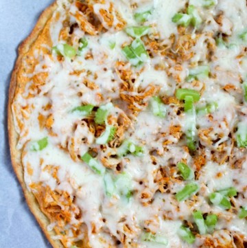 Low Carb Buffalo Chicken Pizza (THM-S, Gluten Free)