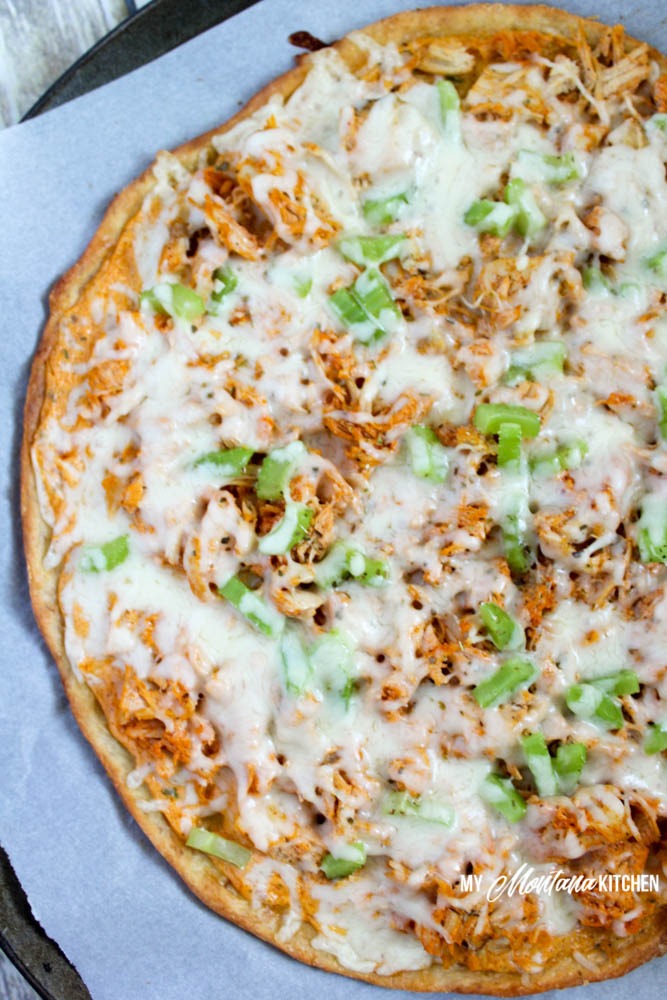 Low Carb Buffalo Chicken Pizza (THM-S, Gluten Free)