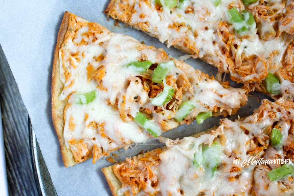 Low Carb Buffalo Chicken Pizza (THM-S, Gluten Free)