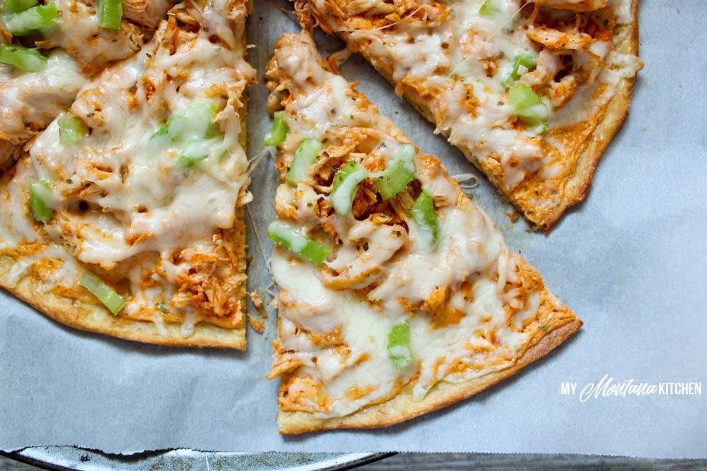 Low Carb Buffalo Chicken Pizza (THM-S, Gluten Free)