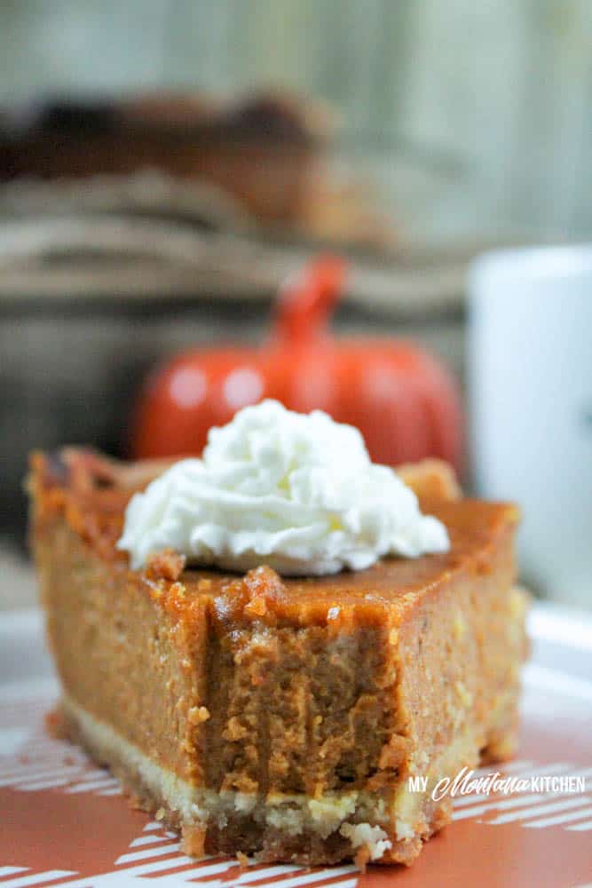 Low Carb Pumpkin Pie (Sugar Free, THM-S) #pumpkinpie #pumpkin #lowcarb #sugarfree #thm #glutenfree