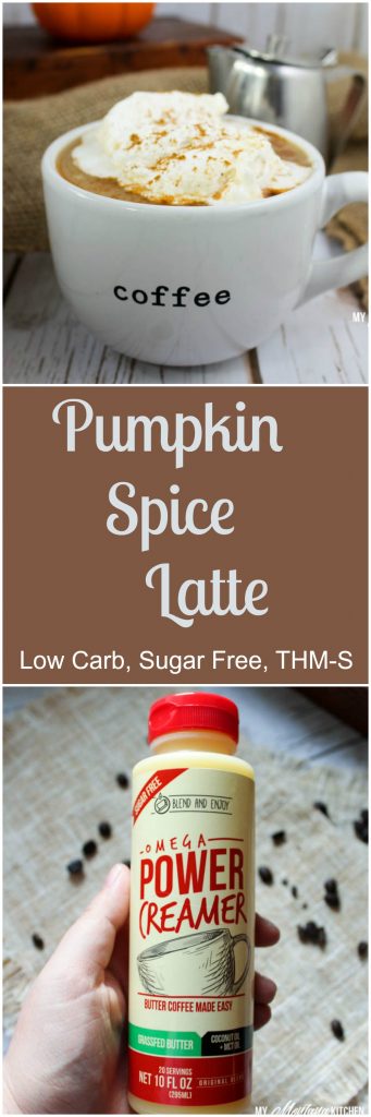 Pumpkin Spice Latte (Sugar Free, Low Carb, THM-S) #sponsored #trimhealthymama #thm #sugarfree #lowcarb #dairyfree #pumpkin #coffee