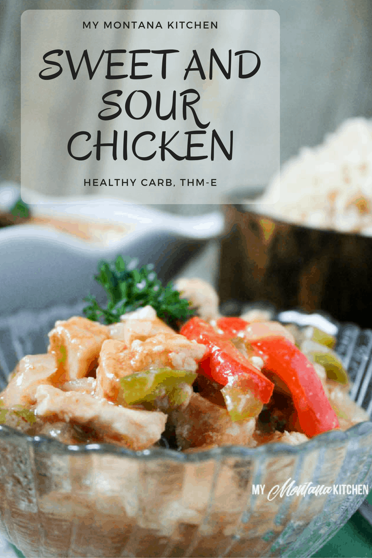 Sweet and Sour Chicken (THM-E, Sugar Free) #sweetandsourchicken #sweetandsour #lowfat #healthycarb #thm #trimhealthymama #thme #chicken #instantpot #recipe