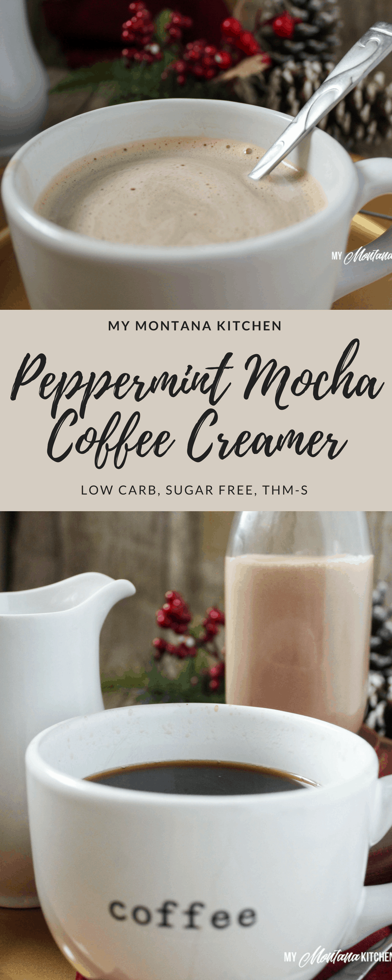 Peppermint Mocha Coffee Creamer (Low Carb, Sugar Free, THM-S) #trimhealthymama #thm #thm-s #coffee #coffeecreamer #peppermint #mocha #lowcarb #sugarfree #peppermintcreamer #lowcarbcoffeecreamer