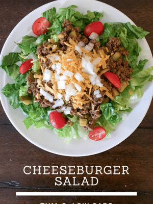 Easy Lunch Ideas - Cheeseburger Salad (THM, Low Carb) #trimhealthymama #thmlunch #quicklunch #easylunchideas