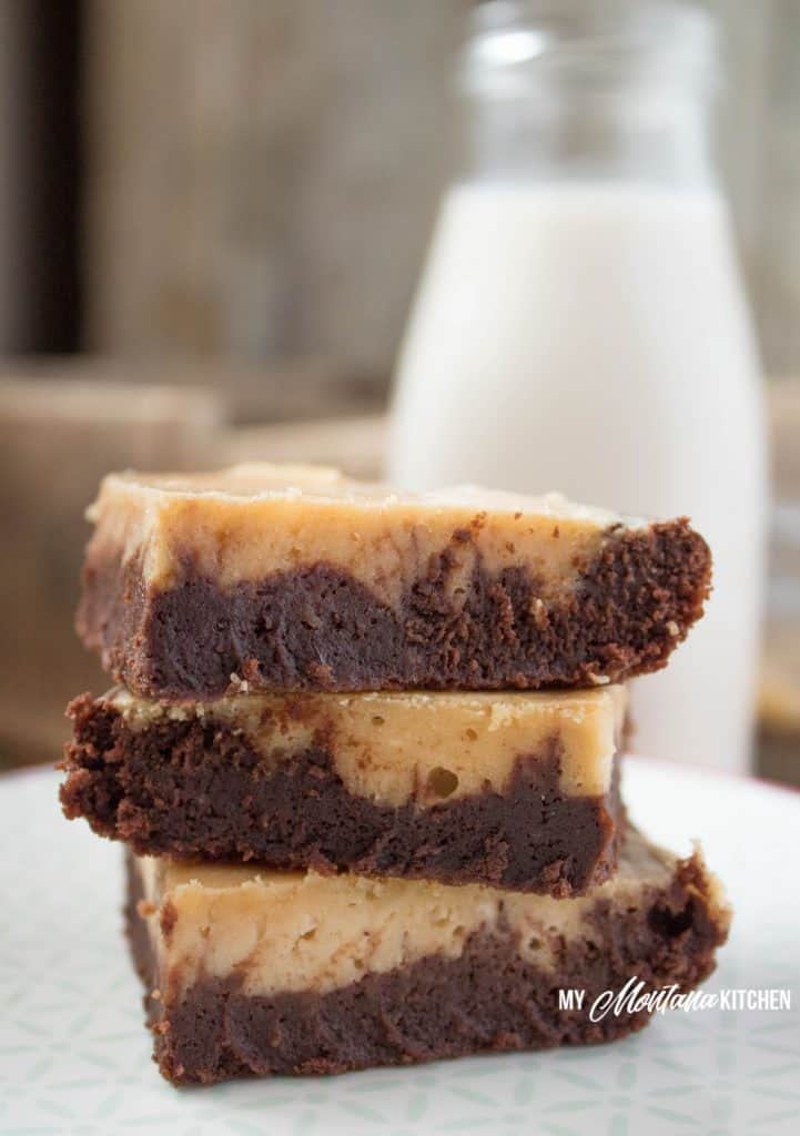 Peanut Butter Swirl Brownies (Low Carb, Sugar Free, Gluten Free, THM-S) #trimhealthymama #thm #thms #peanutbutter #brownie #glutenfree #sugarfree #lowcarb #healthy