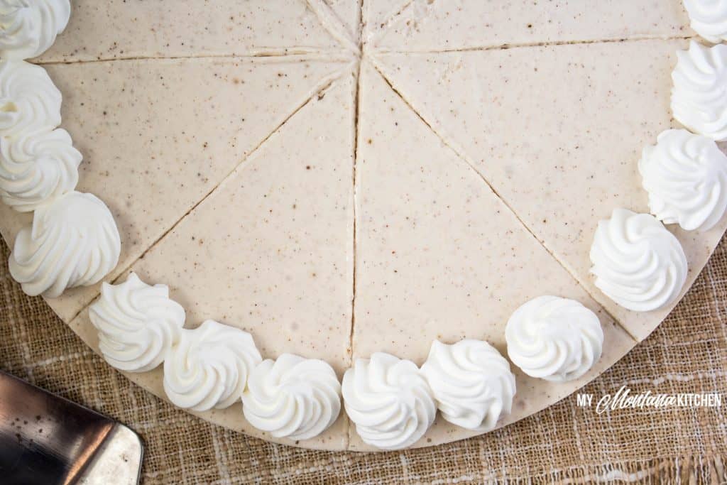 Low Carb Chai Cheesecake (THM-S, Sugar Free, Gluten Free) #trimhealthymama #thm #sugarfree #lowcarb #glutenfree #mymontanakitchen #chai #cheesecake #chaicheesecake