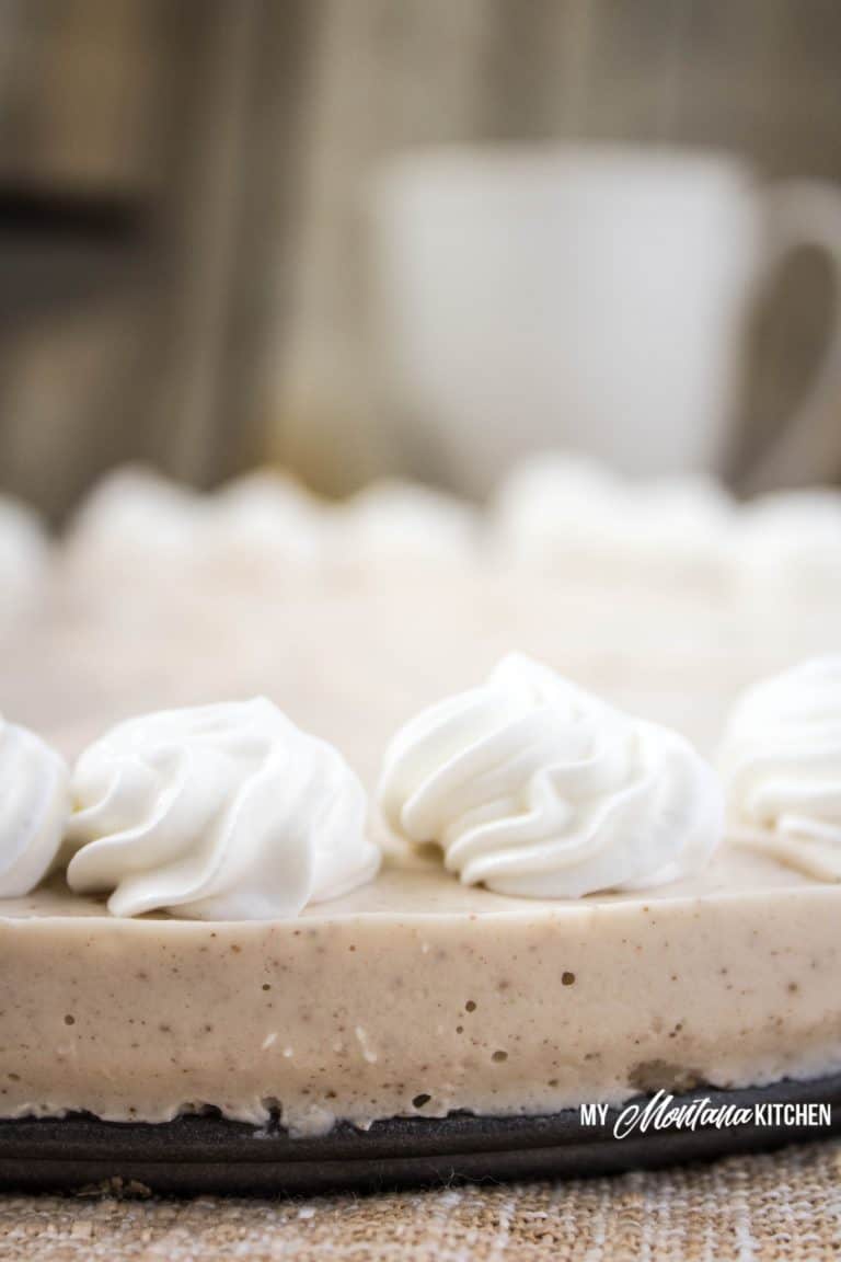 Low Carb Chai Cheesecake (THM-S, Sugar Free, Gluten Free) #trimhealthymama #thm #sugarfree #lowcarb #glutenfree #mymontanakitchen #chai #cheesecake #chaicheesecake