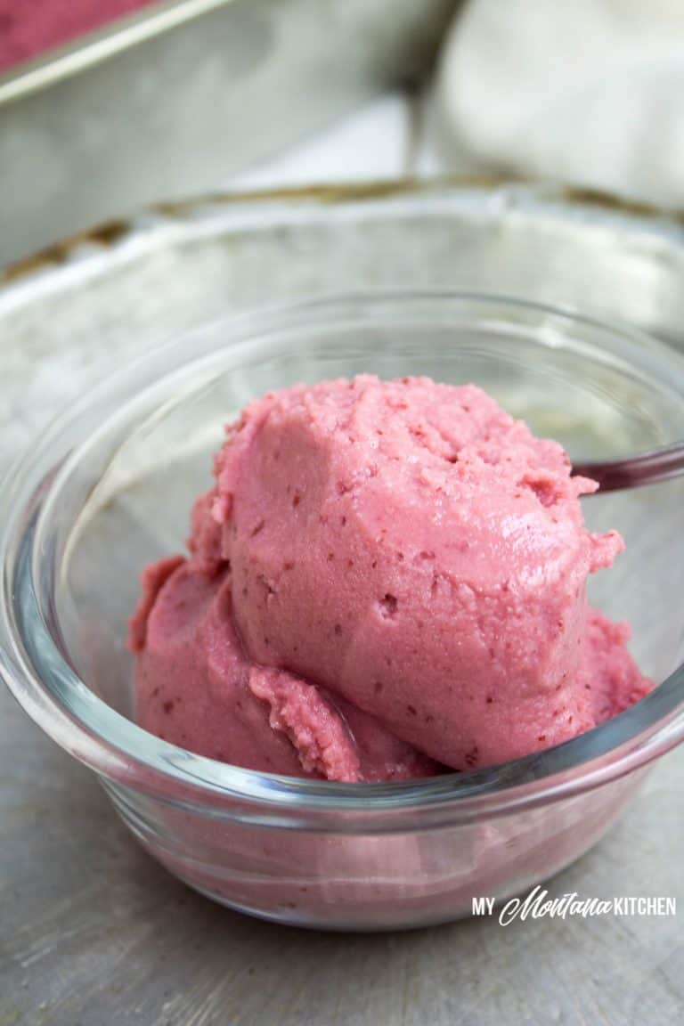 Cherry Kefir Ice Cream (Low Fat, Sugar Free, THM-E) #trimhealthymama #thm #lowfat #kefir #icecream #sugarfree #mymontanakitchen #cherries