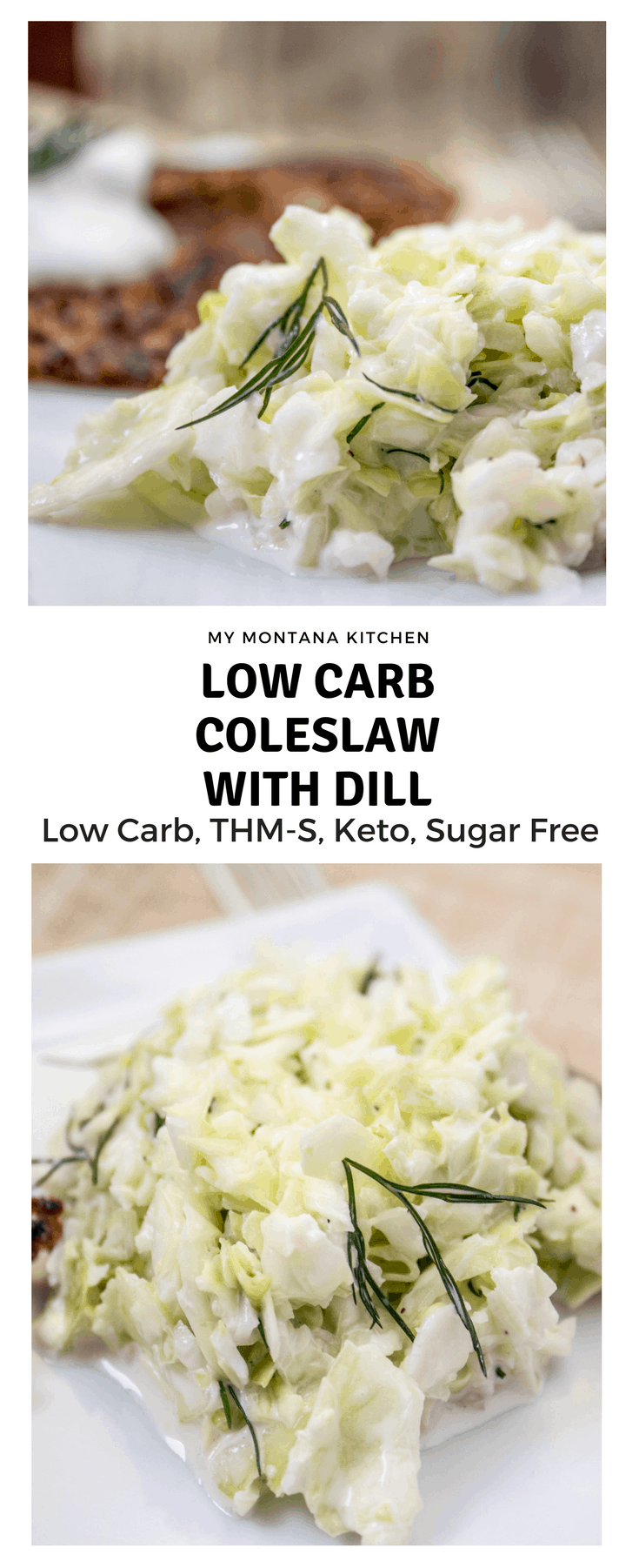 Low Carb Coleslaw with Dill (THM-S, Keto, Sugar Free) #trimhealthymama #thm #thms #coleslaw #thmsidedish #keto #lowcarb #sugarfree #coleslaw