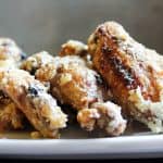 Garlic Parmesan Wings (Low Carb, THM-S, Keto) #trimhealthymama #thm #thms #lowcarb #glutenfree #keto #wings #garlic #parmesan #garlicparmesan
