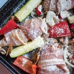 Bacon Wrapped Chicken Sheet Pan Dinner (THM-S, Low Carb) #trimhealthymama #thms #keto #lowcarb #glutenfree #bacon #chicken #sheetpandinner