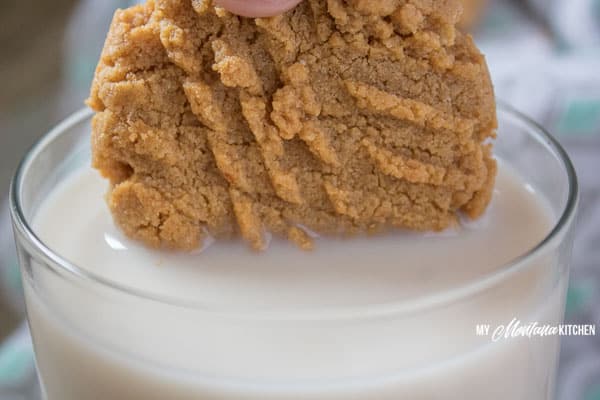 low-carb-sugar-free-peanut-butter-cookies-dipped-milk