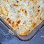 Cheesy "Potato" Casserole (Low Carb, THM-S, Keto) #trimhealthymama #thms #lowcarb #keto #cheesypotatoes #fauxpotatoes #lowcarbpotatoes