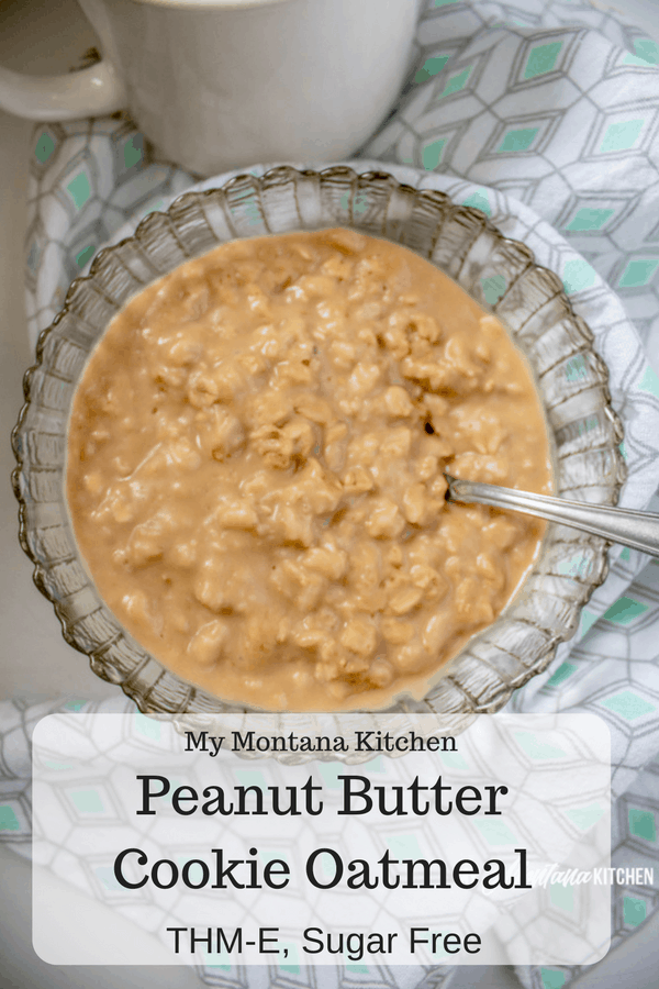 Peanut Butter Oatmeal (THM-E, Sugar Free, Dairy Free) #trimhealthymama #thm #thme #peanutbutter #oatmeal #sugarfree #lowfat