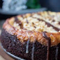 Snickers Brownie Cheesecake (Low Carb, THM-S, Sugar Free) #trimhealthymama #thm #thms #lowcarb #keto #sugarfree #glutenfree #brownie #cheesecake #browniecheesecake