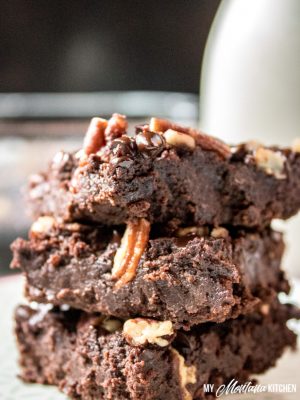 Low Carb Brownies with Chocolate Chips and Pecans