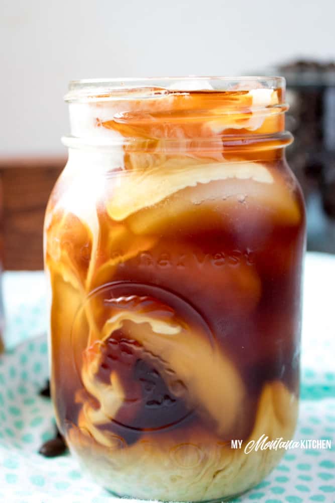 Simple steps and instructions for How to Make Cold Brew Coffee at home! Save some money and make your own! #coldbrew #coffee #coldbrewcoffee #keto #trimhealthymama #thmfp #lowcarb #glutenfree #icedcoffee