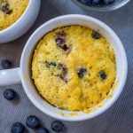 Sweet, tender, and bursting with blueberries, this Low Carb Blueberry Muffin in a Mug can be in your hands in less than 5 minutes! (And, you don’t even have to turn on your oven!) You would never know this blueberry muffin is sugar free! #trimhealthymama #thm #lowcarb #glutenfree #sugarfree #blueberrymuffin #blueberries #muffininamug #mim #mymontanakitchen #lowcarbmuffin